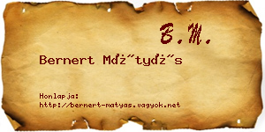 Bernert Mátyás névjegykártya